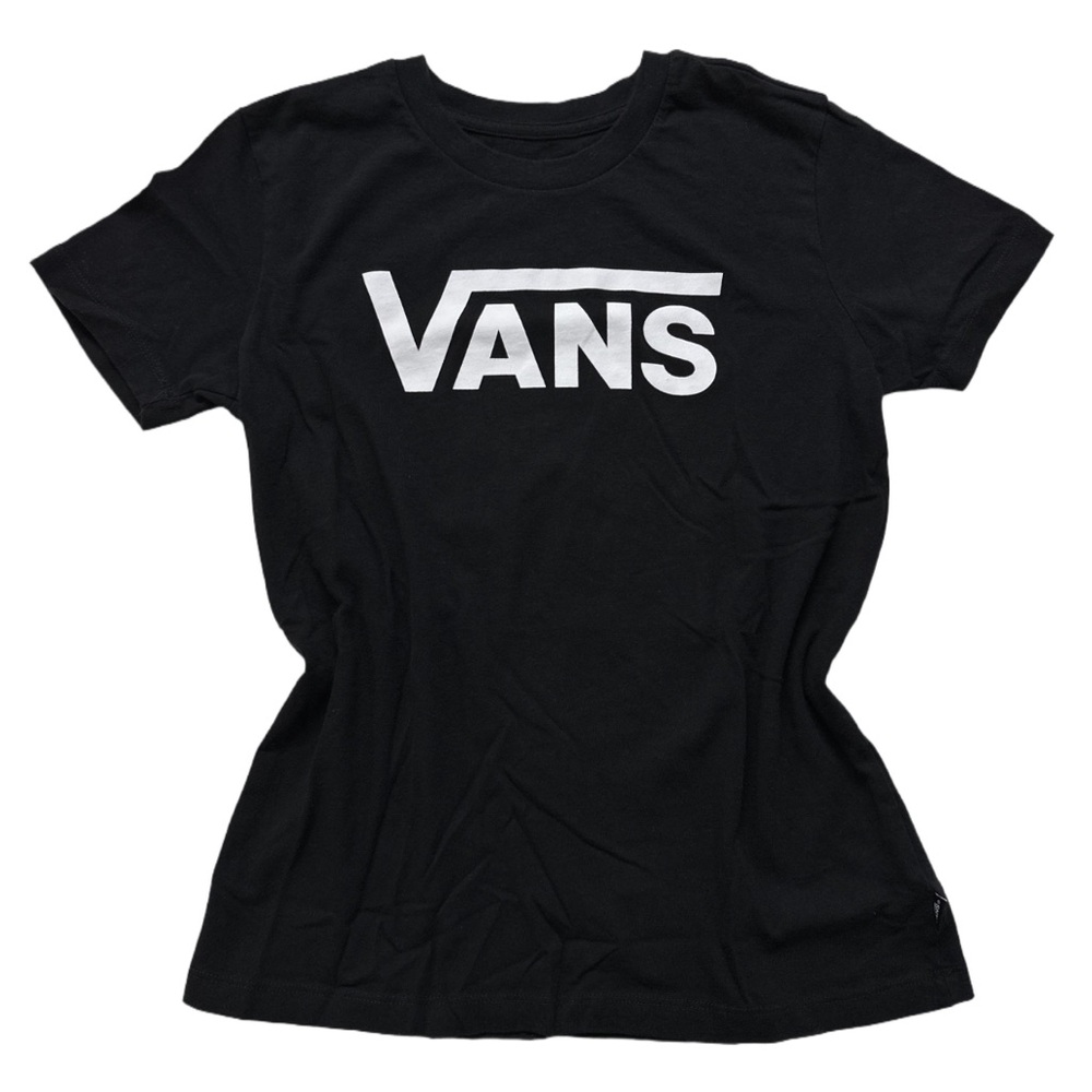 VANS women's b&w brand graphic print soft cotton tee, S.